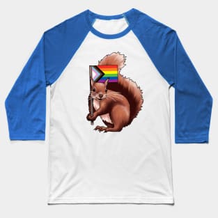 Squirrel with a Progress Pride Flag Baseball T-Shirt